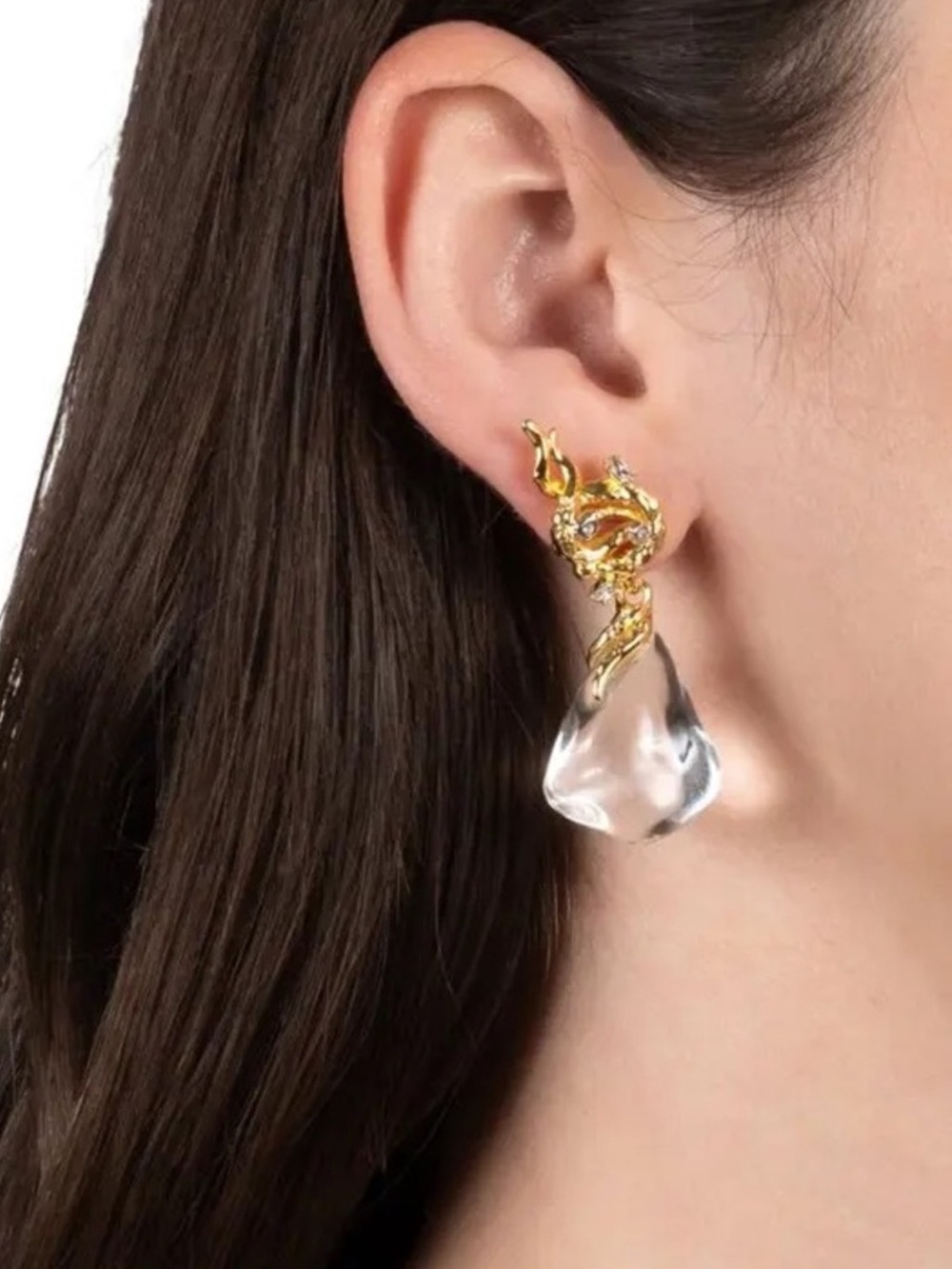 ALEXIS BITTAR Liquid Vine Lucite Small Raindrop Earrings - Picture 4 of 5